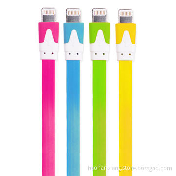 Colorful Flat Mini USB Cable for iPhone 5/5S/5C with Wholesale Price